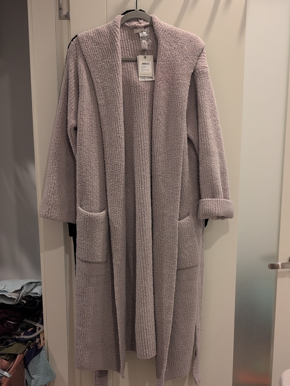 NWT Barefoot Dreams Ribbed, Hooded Robe, Sz 2
